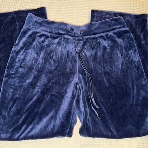 New York Laundry Blue Velvet Lounge Shorts – Drawstring, Size L